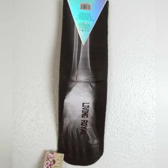 Living Royal Unisex X Ray Crew Sock Black Halloween - Picture 3 of 6